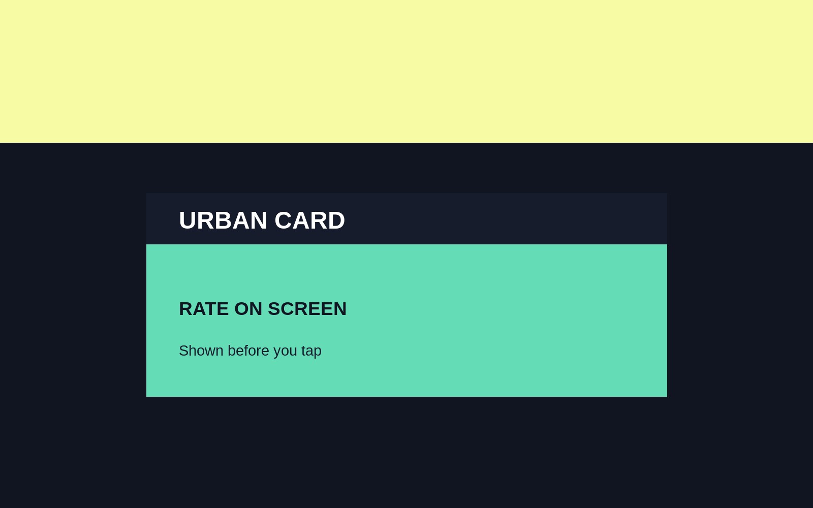 Cards that show the rate